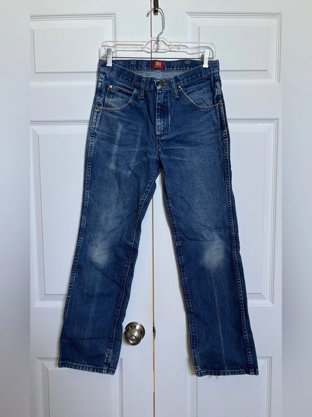Vintage Wrangler 36MWZ Slim Fit Jeans Men’s 30x30 Blue Made in Mexico USA Fabric